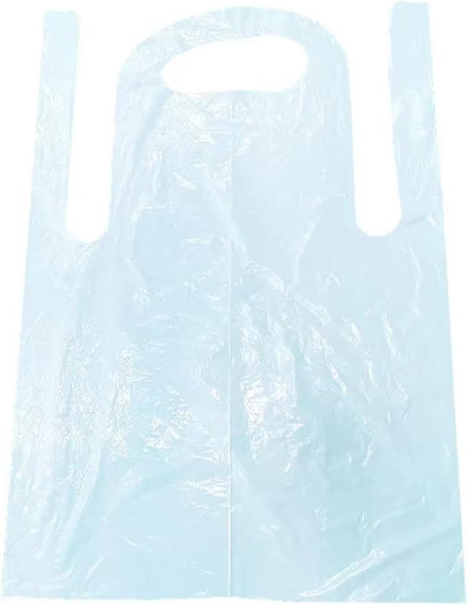 Disposable Apron White Heavy Weight Plastic/Poly White, 51×28 inches - 100pcs