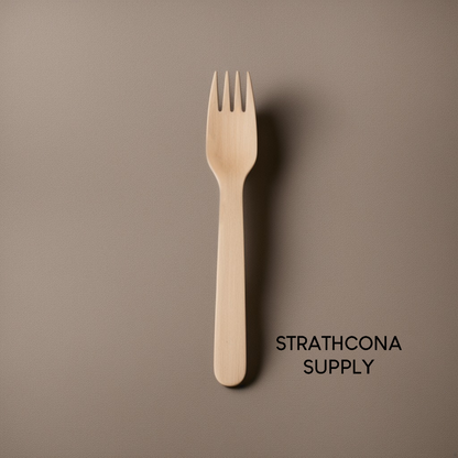 Premium Disposable Wooden 6.2" Forks - Crafted from Recycled Material