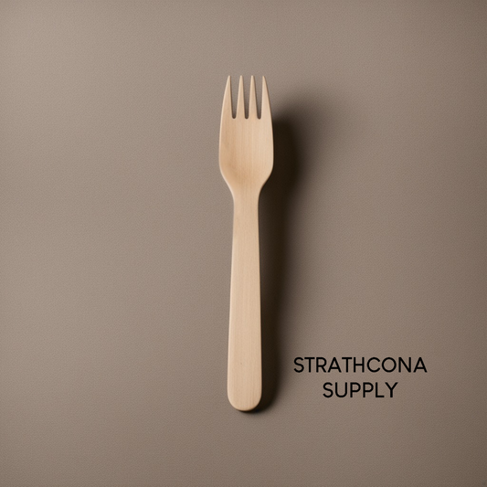 Premium Disposable Wooden 6.2" Forks - Crafted from Recycled Material
