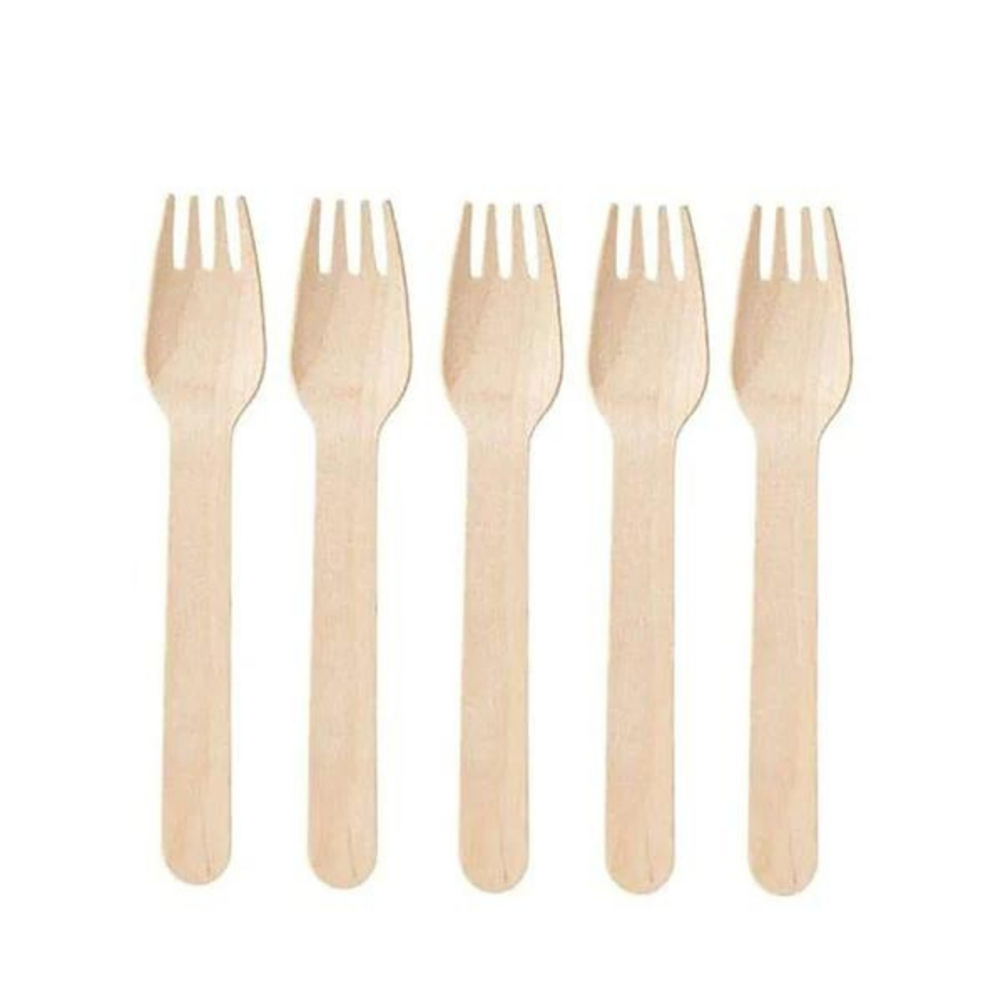 Premium Disposable Wooden 6.2" Forks - Crafted from Recycled Material