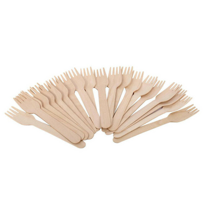 Premium Disposable Wooden 6.2" Forks - Crafted from Recycled Material