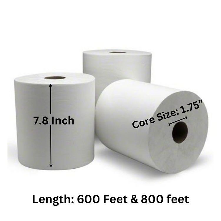 Commercial Paper Towel - 1 Case (600ft x 12) (800ft x 6)