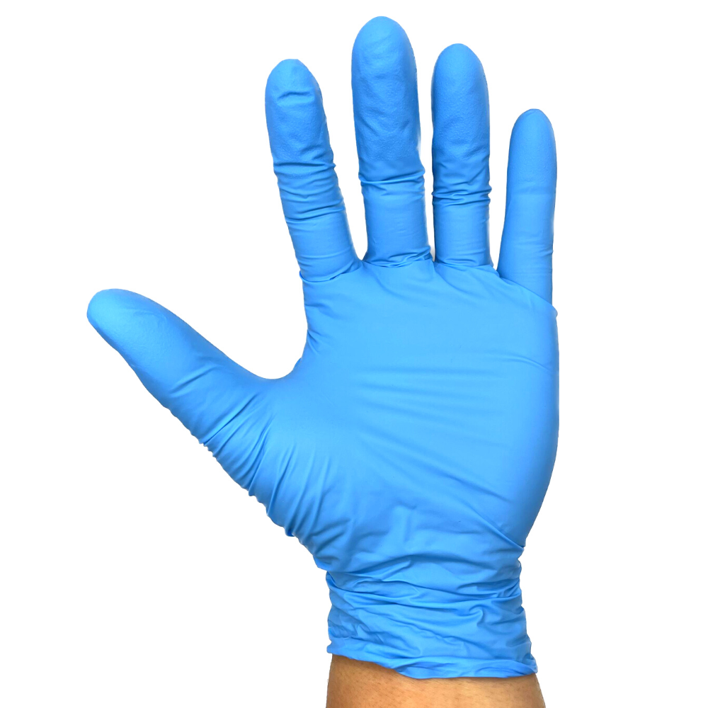 Touch Flex Nitrile Disposable Powder Free, Latex Free, Textured Fingertip, 4.5 Mil Thick, Protective Glove - Box of 100